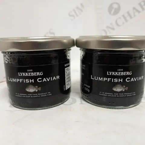 LOT OF 2 JARS LYKKEBERG LUMPFISH CAVIAR (2 X 100G)