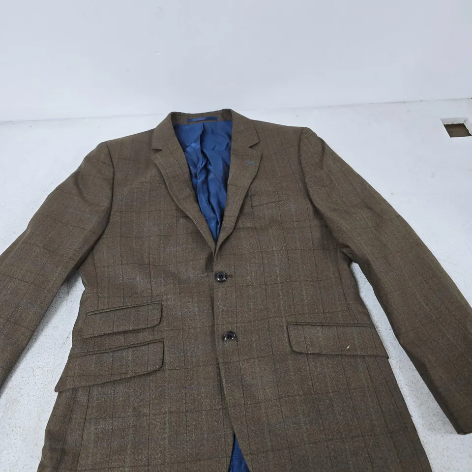 FELLINI TAILORED MEN'S BROWN WINDOWPANE JACKET – EXCLUSIVE AT SLATERS