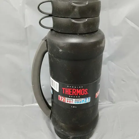 THERMOS VACUUM INSULATED GLASS DOUBLE WALL FLASK IN BLACK