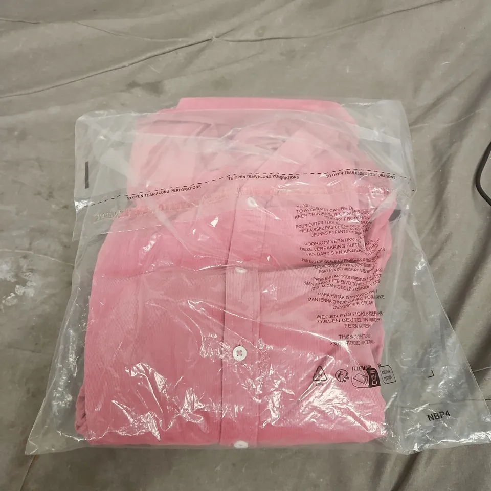 CREW CLOTHING COMPANY CORD OVERSHIRT - PINK (ROSE), UK SIZE 14
