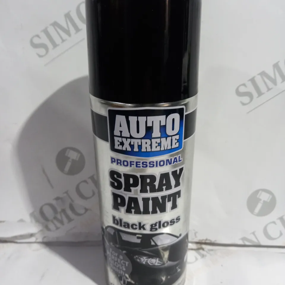 BOX OF 12 AUTO EXTREME SPRAY PAINT BLACK GLOSS 400ml