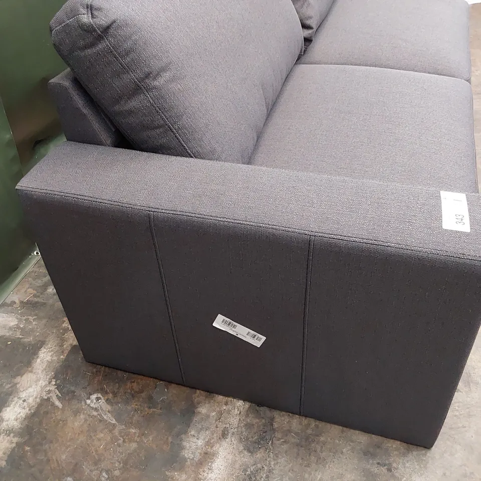 DESIGNER THREE SEATER SOFA GREY FABRIC 