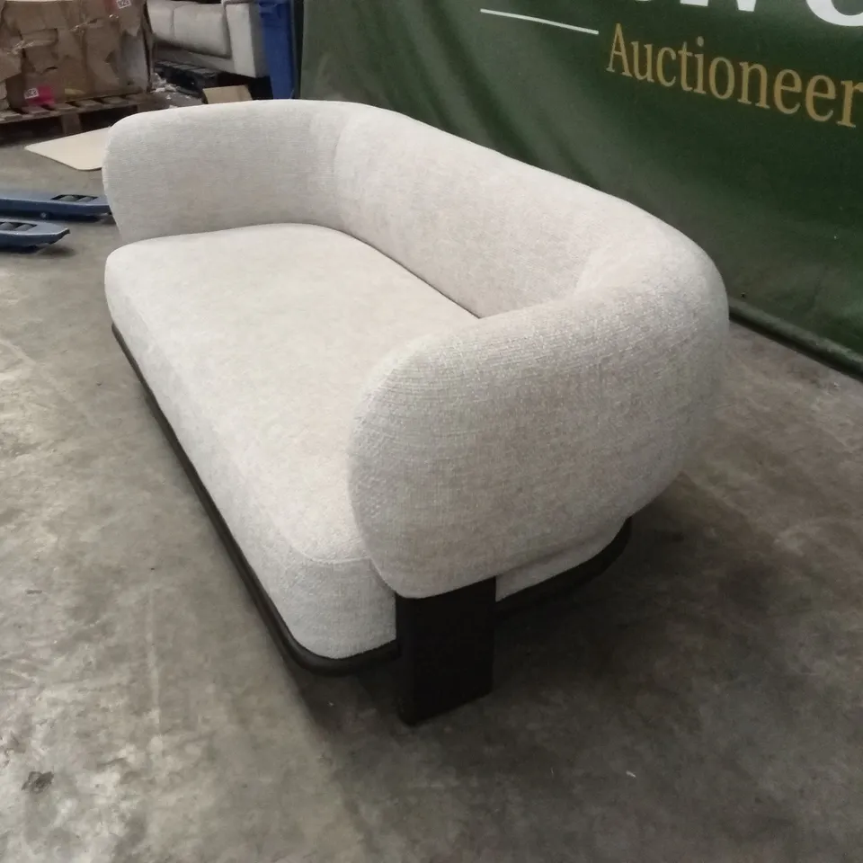 DANETTI FLORENCE NATURAL FABRIC WITH DARK WOOD 2 SEATER SOFA RRP £1099