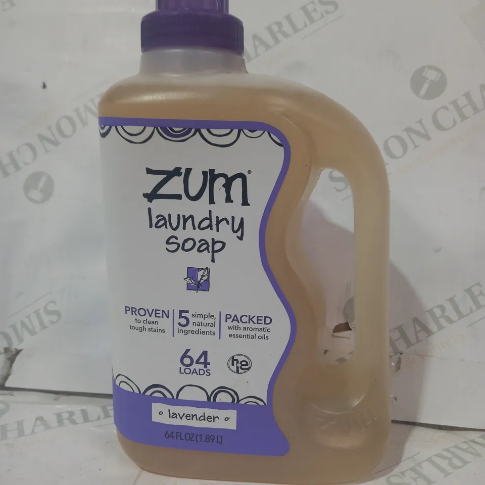 ZUM LAUNDRY SOAP - LAVENDER (64 FL OZ - 1.89L) - COLELCTION ONLY