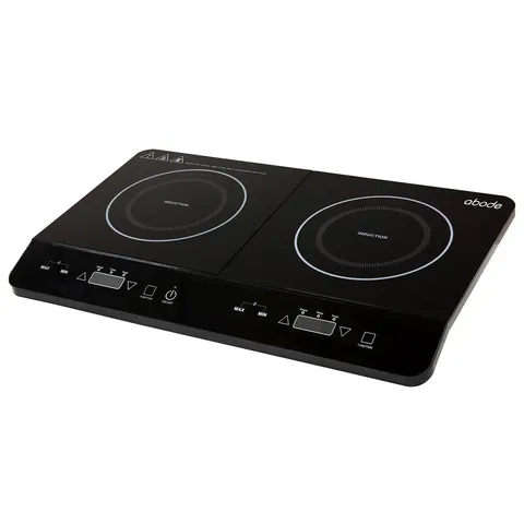 BOXED ABODE AINDH2003 PORTABLE DOUBLE INDUCTION HOB, DIGITAL DUAL CONTROL 2.8KW - BLACK
