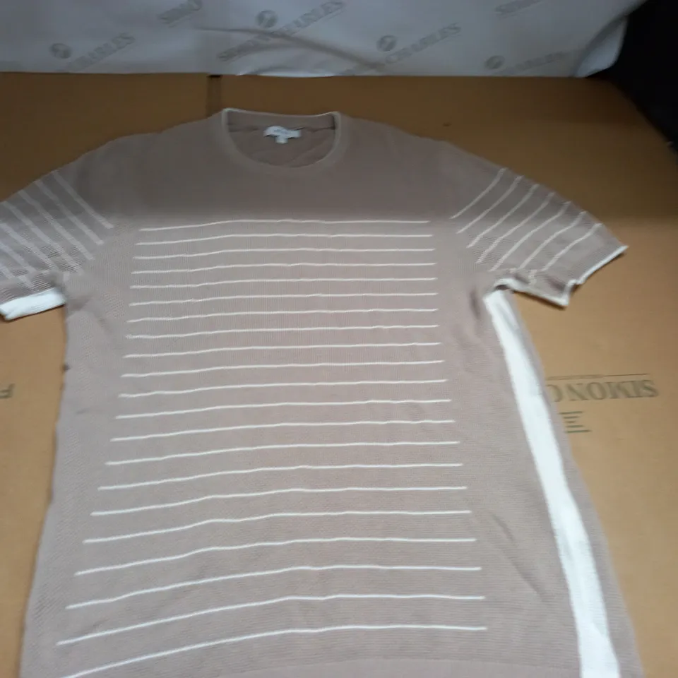 REISS TAUPE T-SHIRT - L