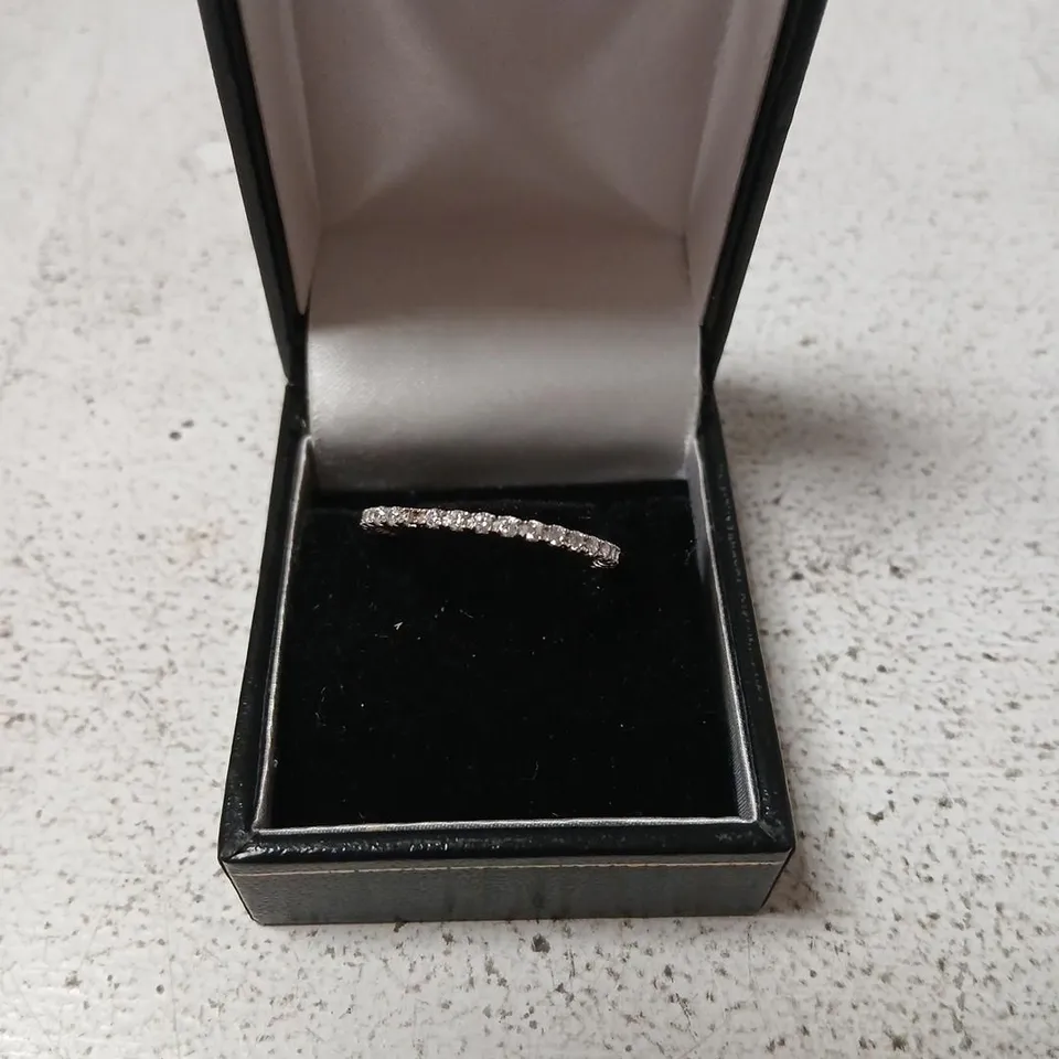DIAMONIQUE 0.3CT TW PLATINUM PLATED MINI ICON RING STERLING SILVER