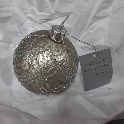 SET OF12 GISELA GRAHAM DECORATIVE SILVER BAUBLES