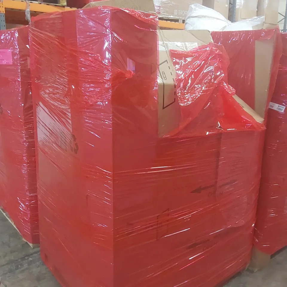 PALLET CONTAINING A LARGE QUANTITY OF ASSORTED ITEMS INCLUDING: IRONING BOARD, ELECTRONIC MUSCLE STIMULATOR, LED AQUARIUM LIGHT ECT