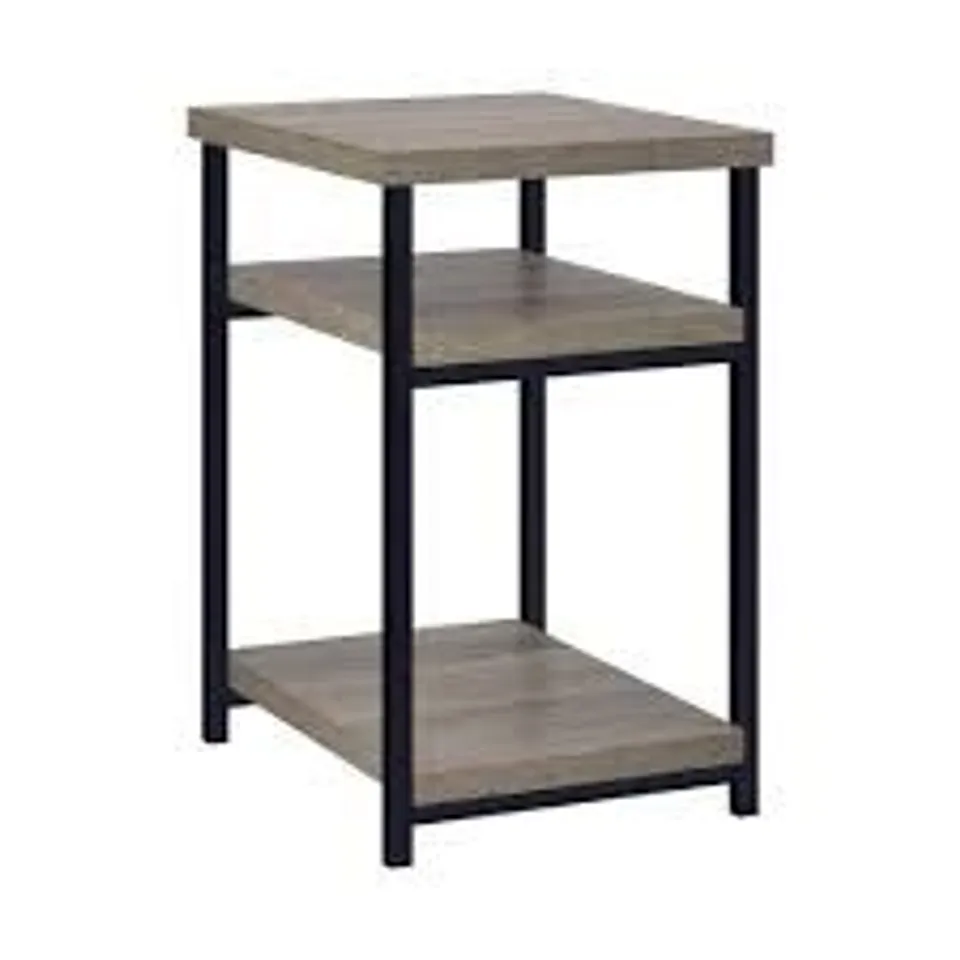 BOXED DOREL ELMWOOD END TABLE DISTRESSED GREY OAK