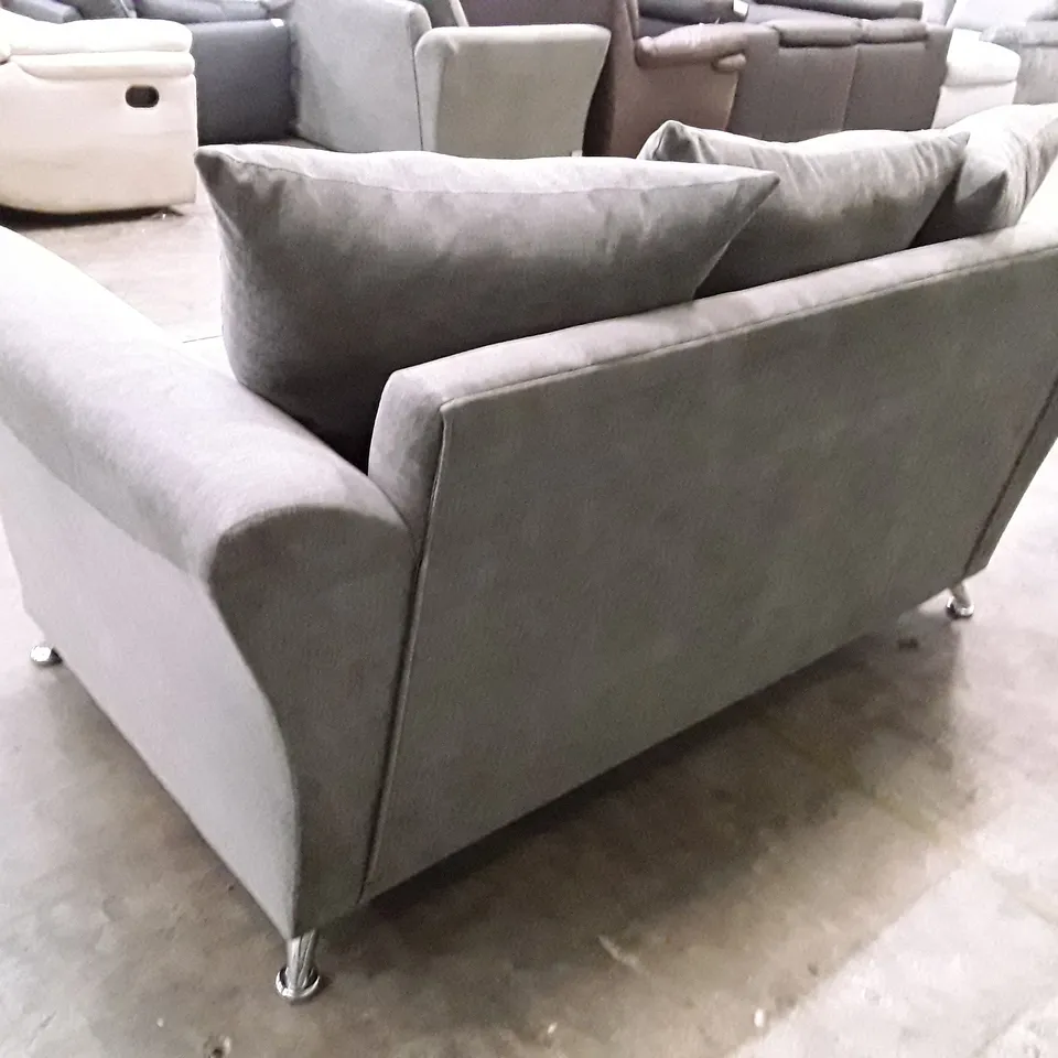 DESIGNER 2 SEATER SOFA - GREY FABRIC