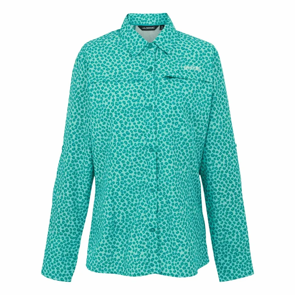 BRAND NEW REGATTA WOMENS TRAVEL PACKAWAY LONG SLEEVE SHIRT FLORA PRINT UK 12