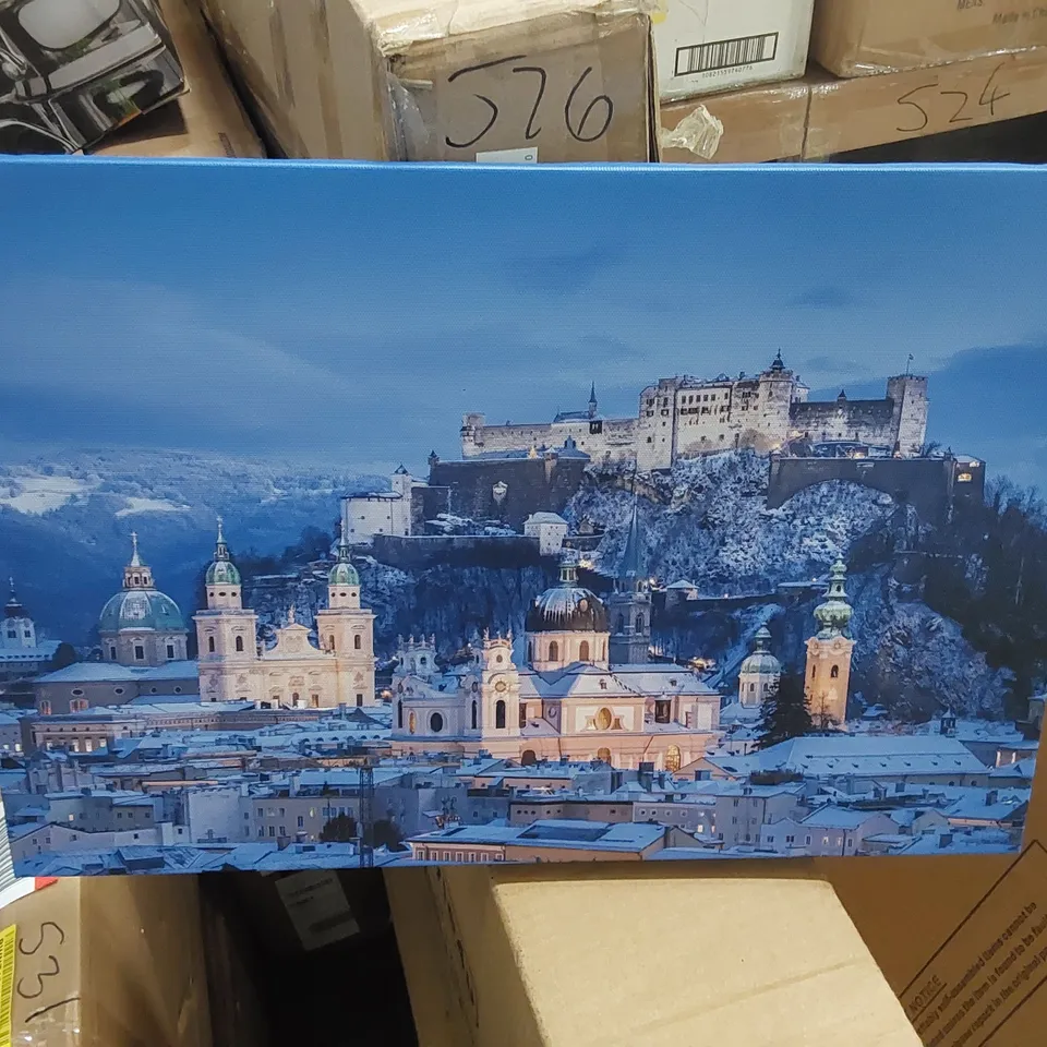 BAGGED SALZBURG AT CHRISTMAS TIME IN WINTER BY BLUEJAYPHOTO - WRAPPED CANVAS 