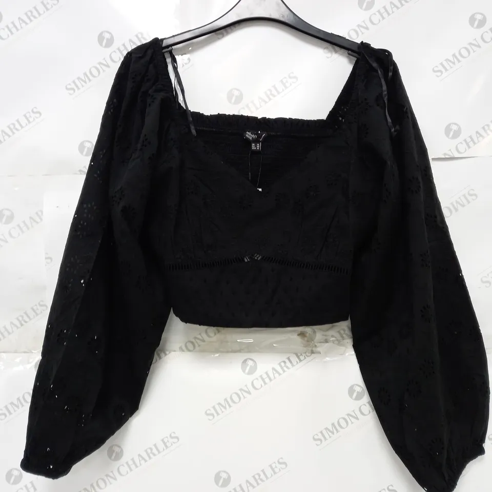 NOBODYS CHILD OLYMPIA TOP IN BLACK - SIZE 14