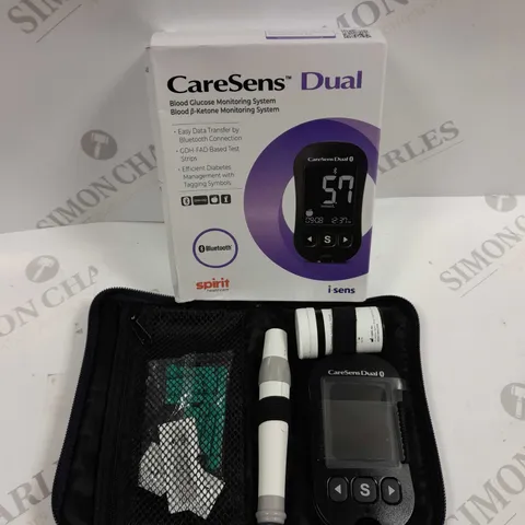 BOXED CARESENS DUAL BLOOD GLUCOSE MONITORING SYSTEM 