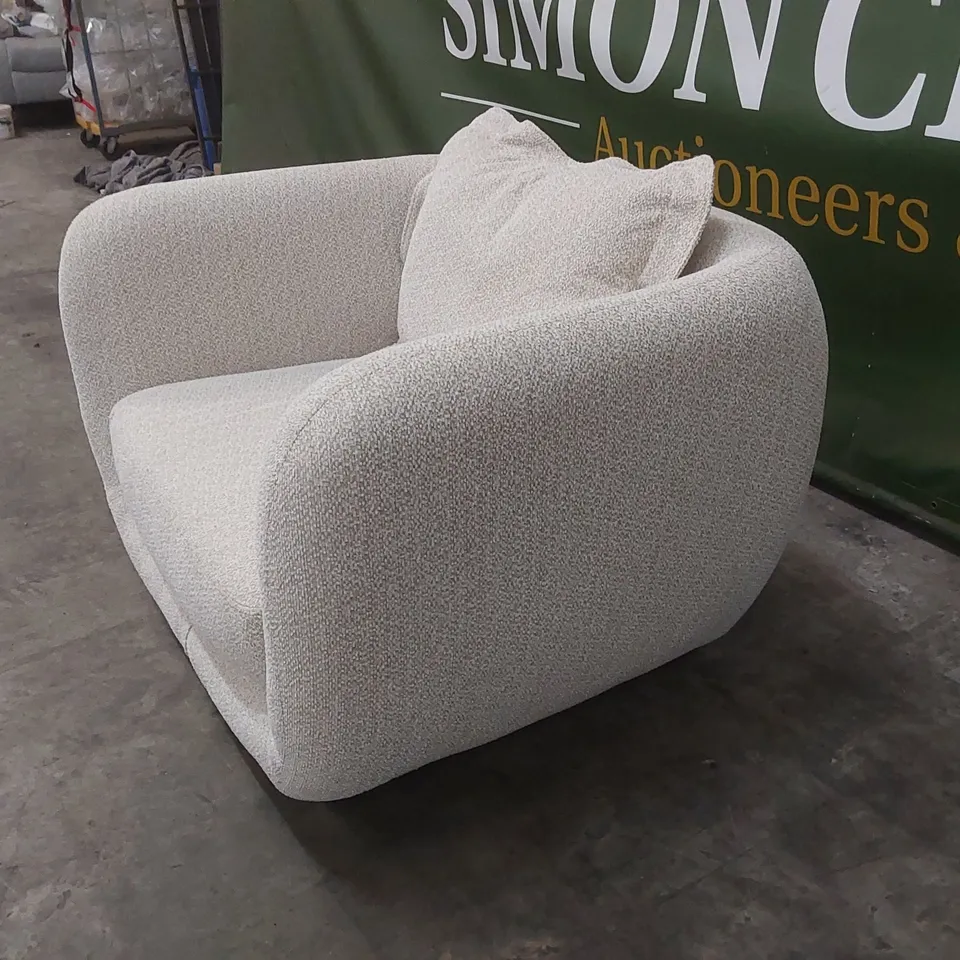QUALITY DESIGNER BAIE SNUGGLER CHAIR IN FORZA FABRIC - NATURAL