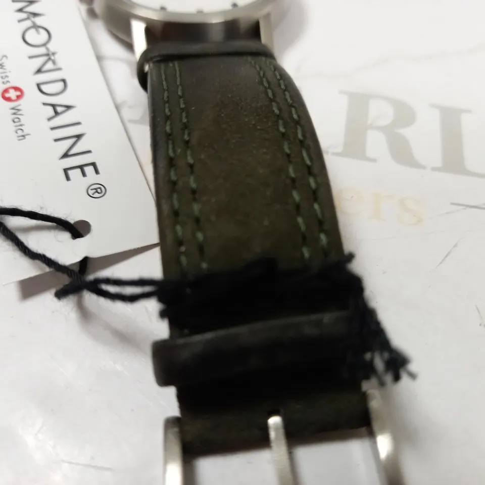 MONDAINE MENS WATCH - BLACK STRAP 