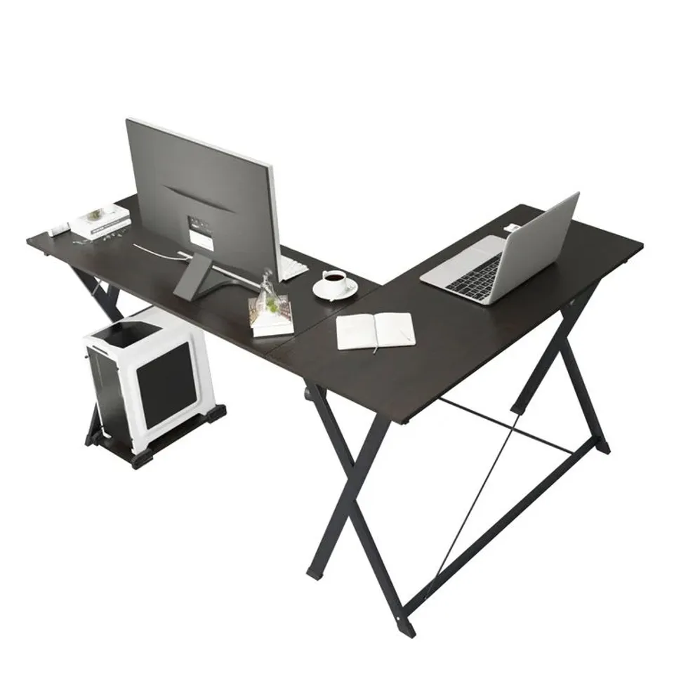 BOXED ABDULHAMEED L-SHAPED METAL BASE COMPUTER DESK (1 BOX)