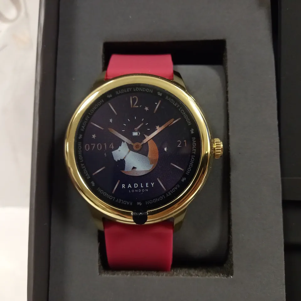 BOXED RADLEY SERIES 7 SMART WATCH WITH RED OR BLACK STRAP
