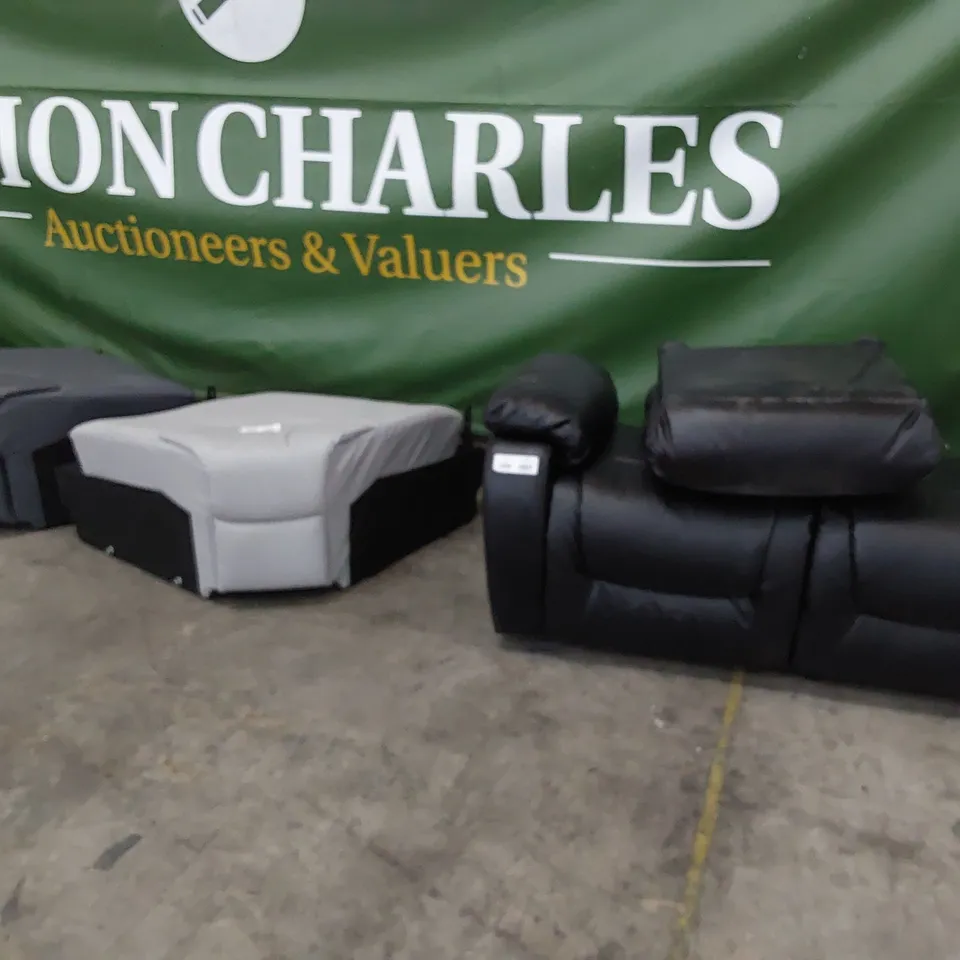 THREE ASSORTED BASES, TWO SEATER MANUAL RECLINING & 2 × CORNER BASES