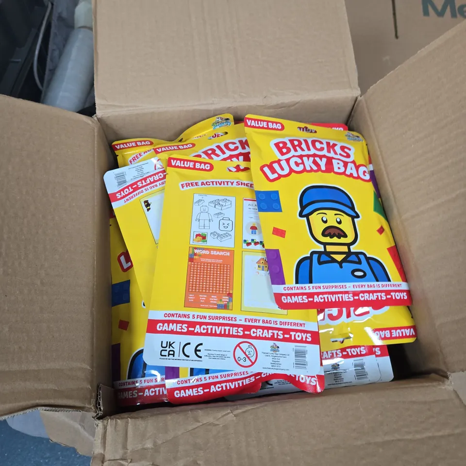 BOX OF APPROXIMATELY 30 BRICKS LUCKY BAG 