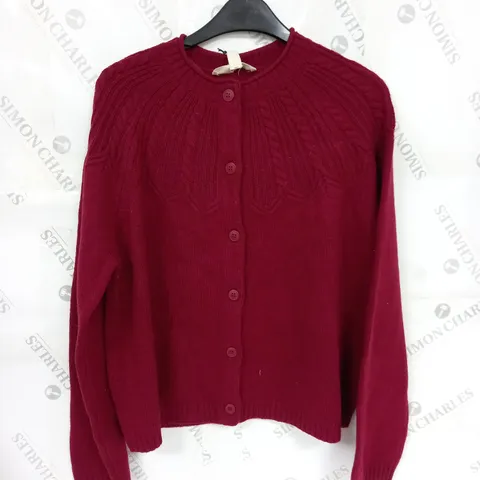 SEASALT CORNWALL SAND SONG CARDIGAN IN RED - UK SIZE 14
