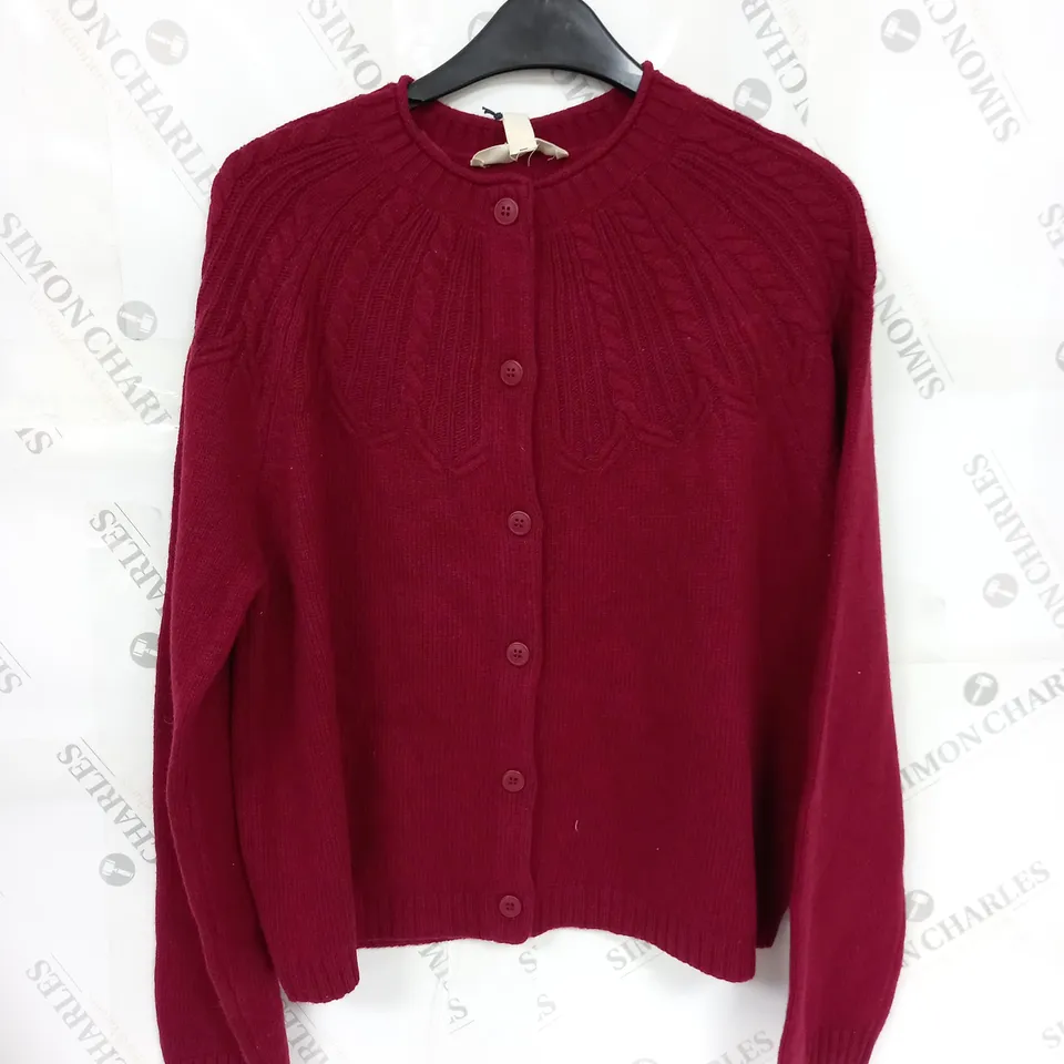 SEASALT CORNWALL SAND SONG CARDIGAN IN RED - UK SIZE 14