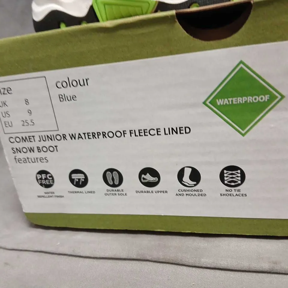 MOUNTAIN WAREHOUSE COMET JUNIOR WATERPROOF FLEECE-LINED CHILDS SNOW BOOT – UK 8, BLUE