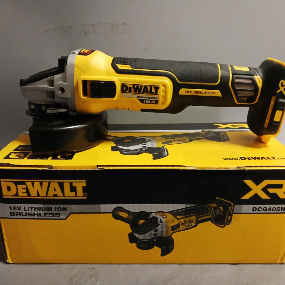 BOXED DEWALT XR DCG405N 18V LITHIUM ION BRUSHLESS ANGLE GRINDER 