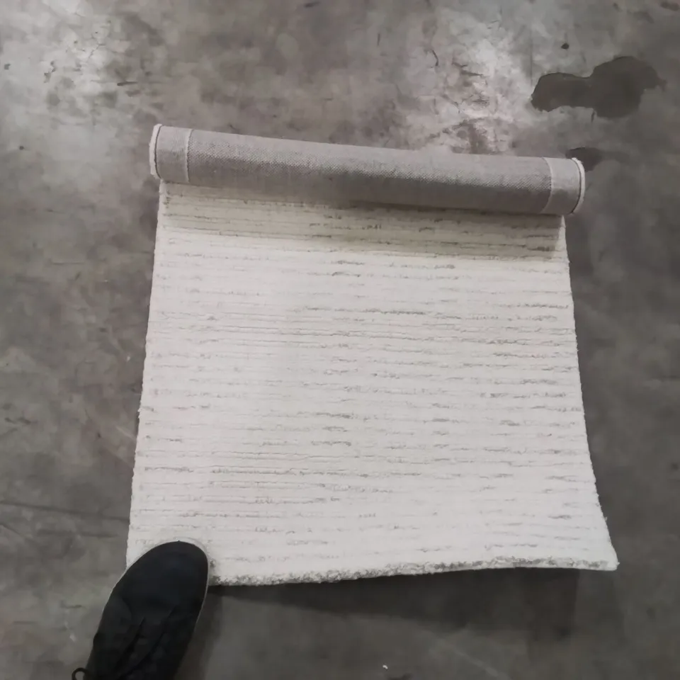 MAJA HANDMADE TUFTED WOOL IVORY/BEIGE AREA RUG 91X6QCM