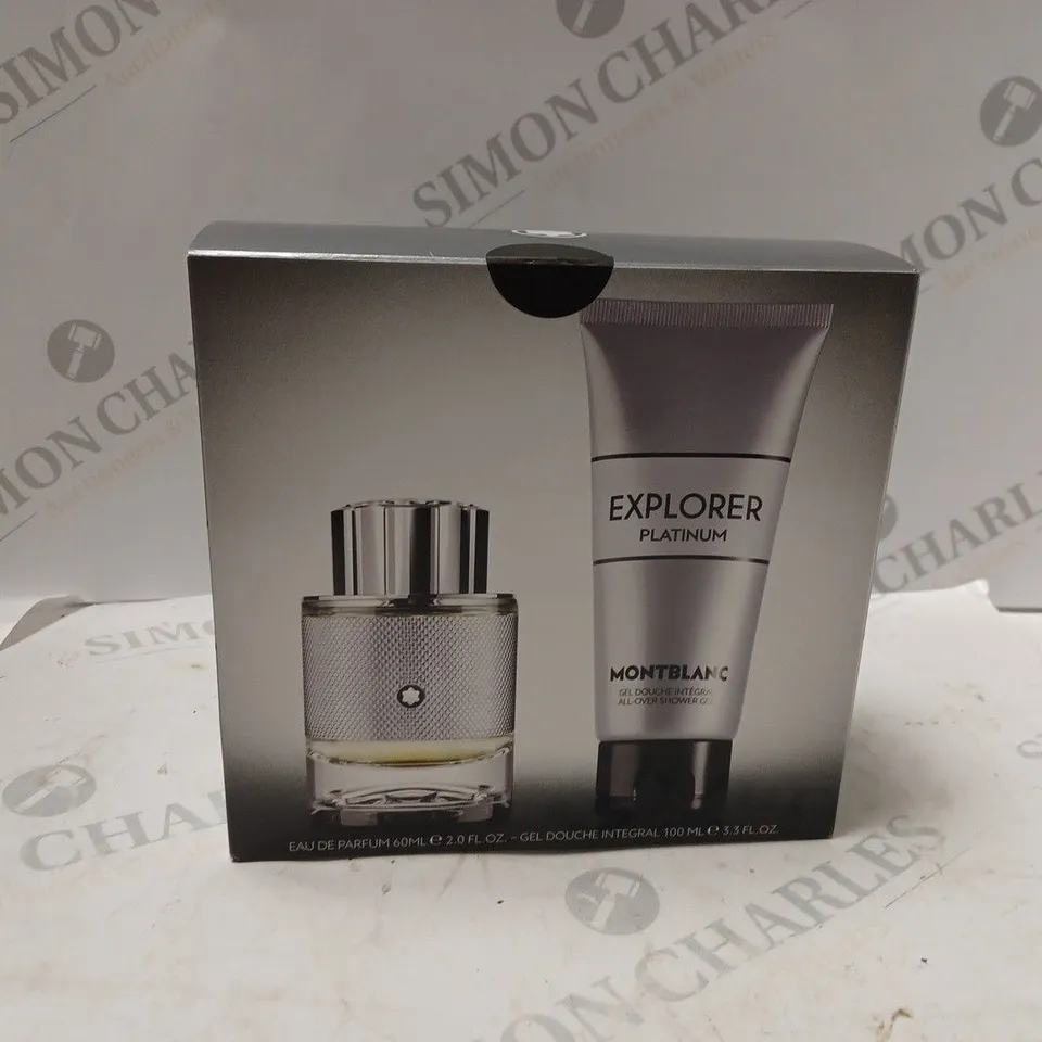 BOXED MONTBLANC EXPLORER PLATINUM GIFT SET 