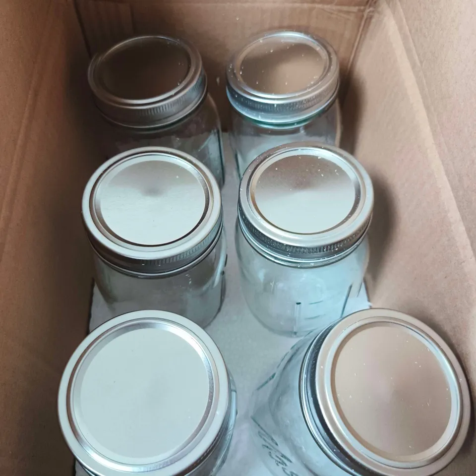 PAKSH GLASS MASON JARS – 6 PACK, 16 OZ (475 ML) WITH 2-PIECE LIDS