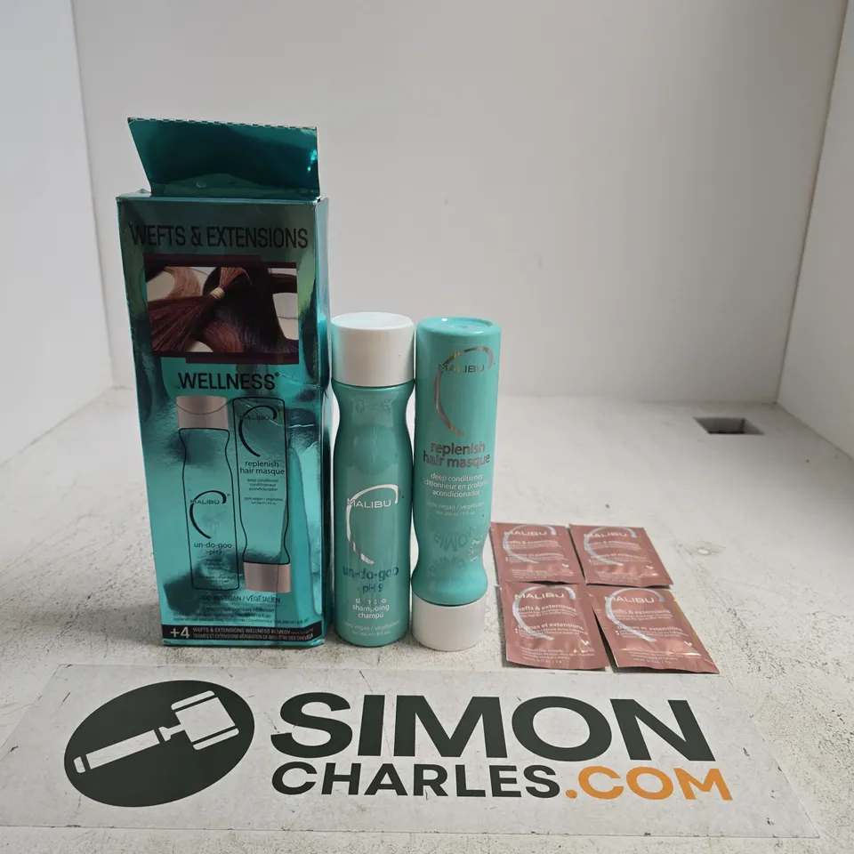 MALIBU WELLNESS WEFTS & EXTENSIONS HAIR CARE KIT – TEAL BOXED SET
