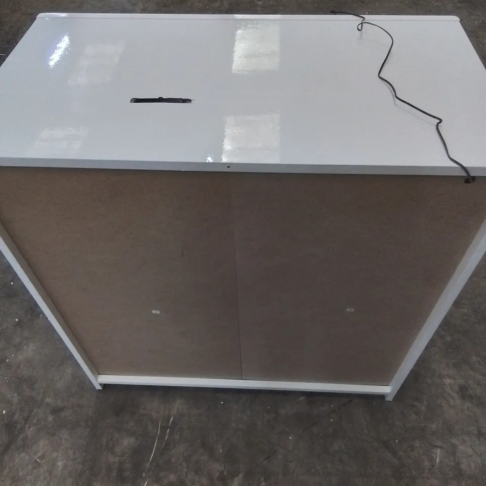 DESIGNER 2-DRAWER, 2-DOOR SIDEBOARD, WHITE GLOSS