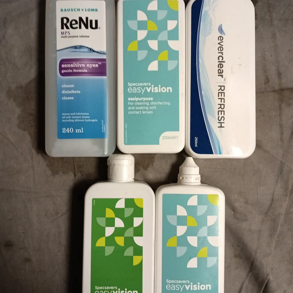 APPROXIMATELY 20 ASSORTED CONTACT LENS SOLUTIONS