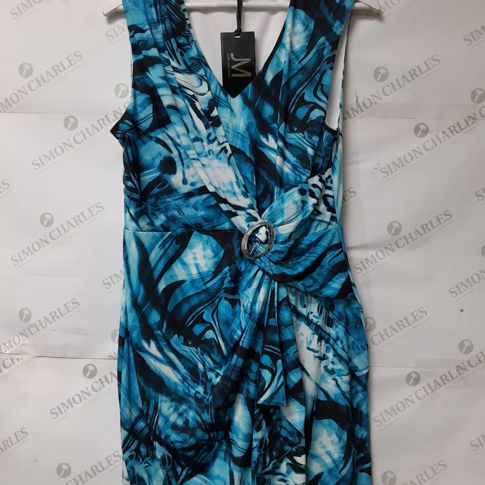 JULIEN MACDONALD LADIES MOCK WRAP DRESS BLUE ANIMAL PRINT SIZE 14