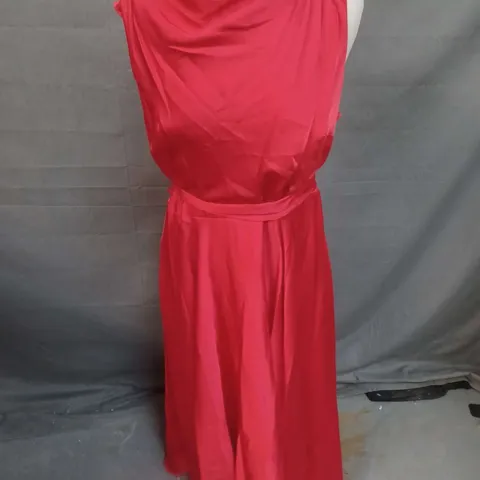 PHASE EIGHT JASLEEN SATIN DRESS IN RED SIZE 14