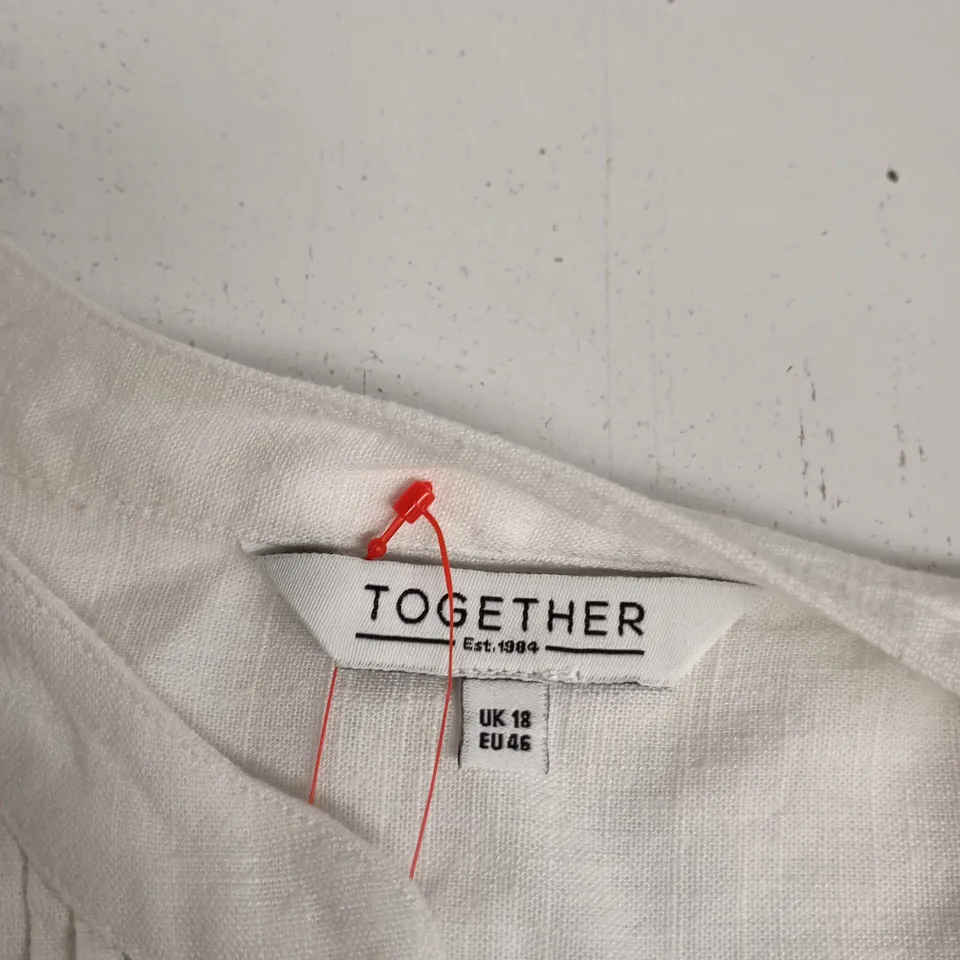 TOGETHER WOMEN'S WHITE BLOUSE, UK 18 (EU 46)