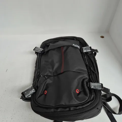 FLOVIR BACKPACK – BLACK WITH RED STITCH DETAIL