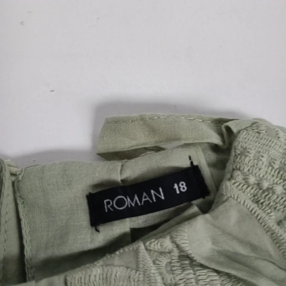 ROMAN 18 WOMEN'S MINT GREEN EMBROIDERED MINI DRESS