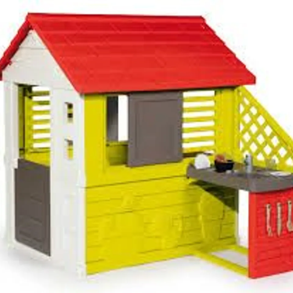 BOXED SMOBY NATURE PLAYHOUSE WITH KITCHEN  RRP £149.99