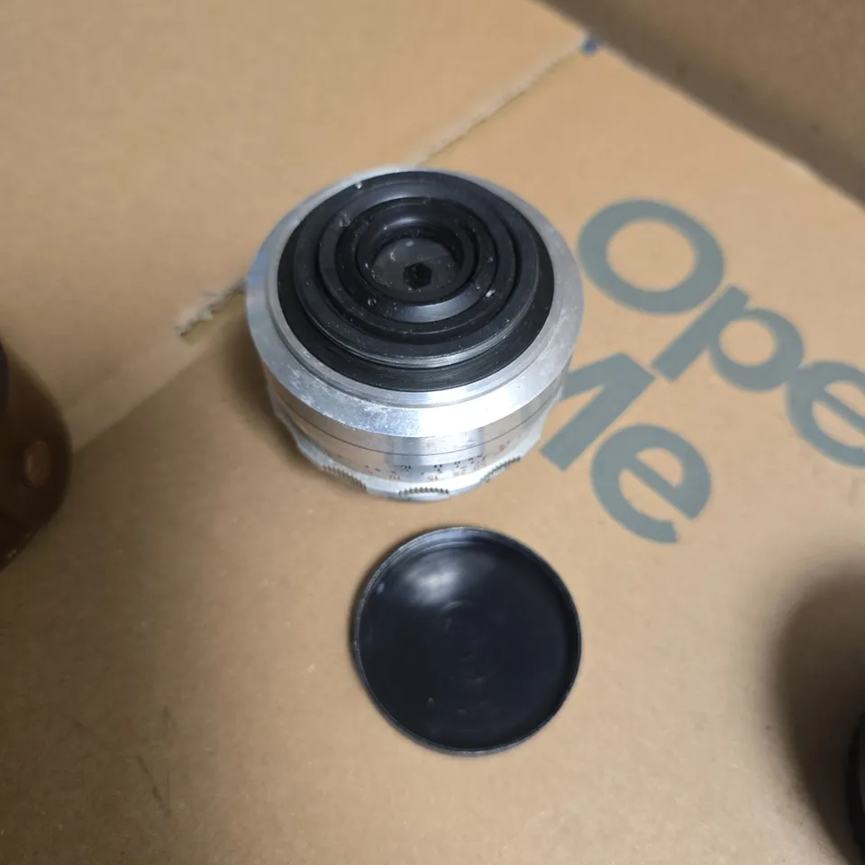 Vintage camera accessories bundle: Kako 818B flash, 2x Teleplus MC teleconverter, Vivitar/Canon lens caps & mounts