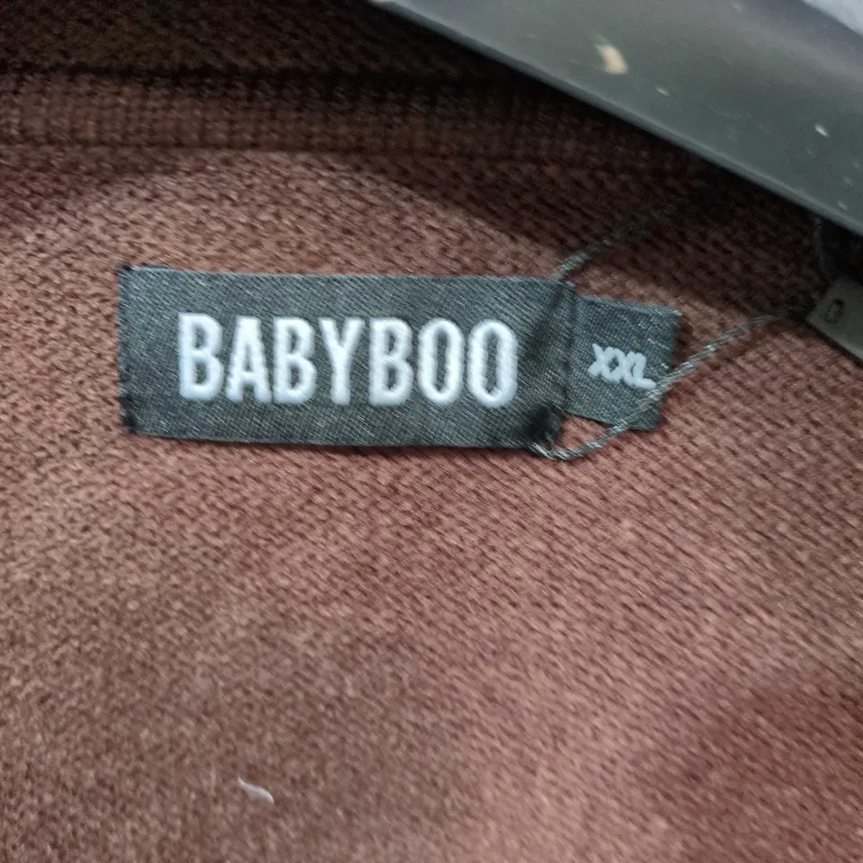 BABYBOO BROWN CROPPED ZIP HOODIE WITH HOOD – XL