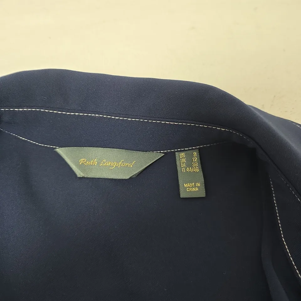 RUTH LANGFORD NAVY SHIRT WITH CONTRAST STITCHING UK 12