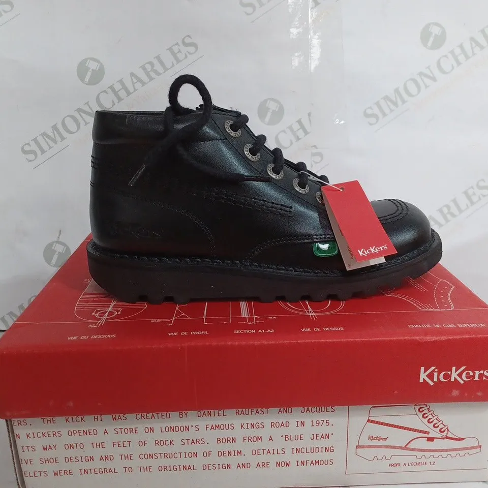 KICKERS KICK HIGH ZIP LEATHER SHOES - EU 34