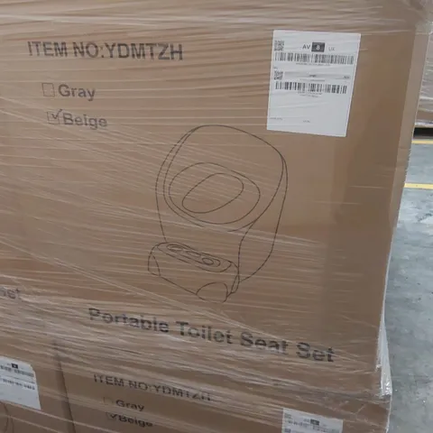 PALLET CONTAINING A LARGE QUANTITY OF PORTABLE TOILET SEAT SETS , LED GROW LIGHTS ECT