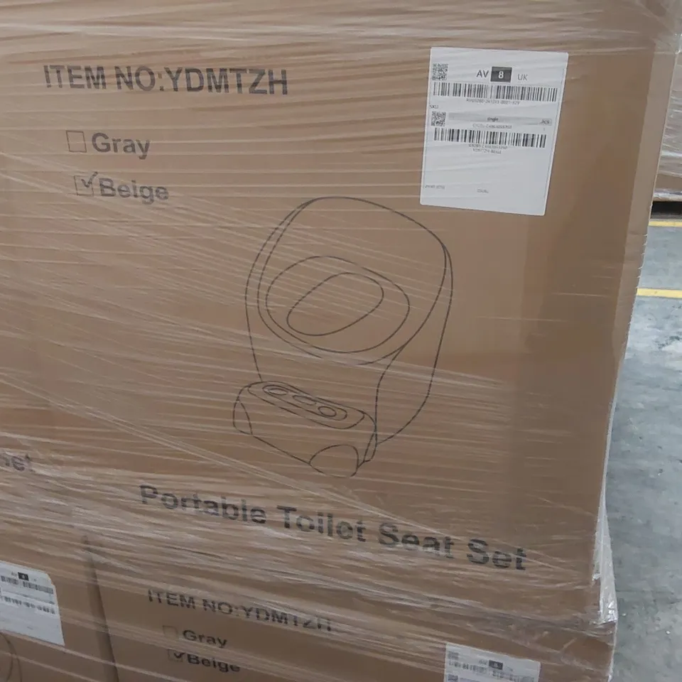 PALLET CONTAINING A LARGE QUANTITY OF PORTABLE TOILET SEAT SETS , LED GROW LIGHTS ECT