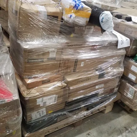 PALLET CONTAINING ASSORTED PRODUCTS INCLUDING CAT TREE, DUMBELL SET & SHOE BOXES