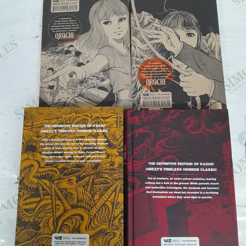 LOT OF 4 GRAPHIC NOVELS BY KAZUO UMEZZ INCLUDES THE DRIFTING CLASSROOM VOL 3 & 1 AND OROCHI VOL 2 & 3