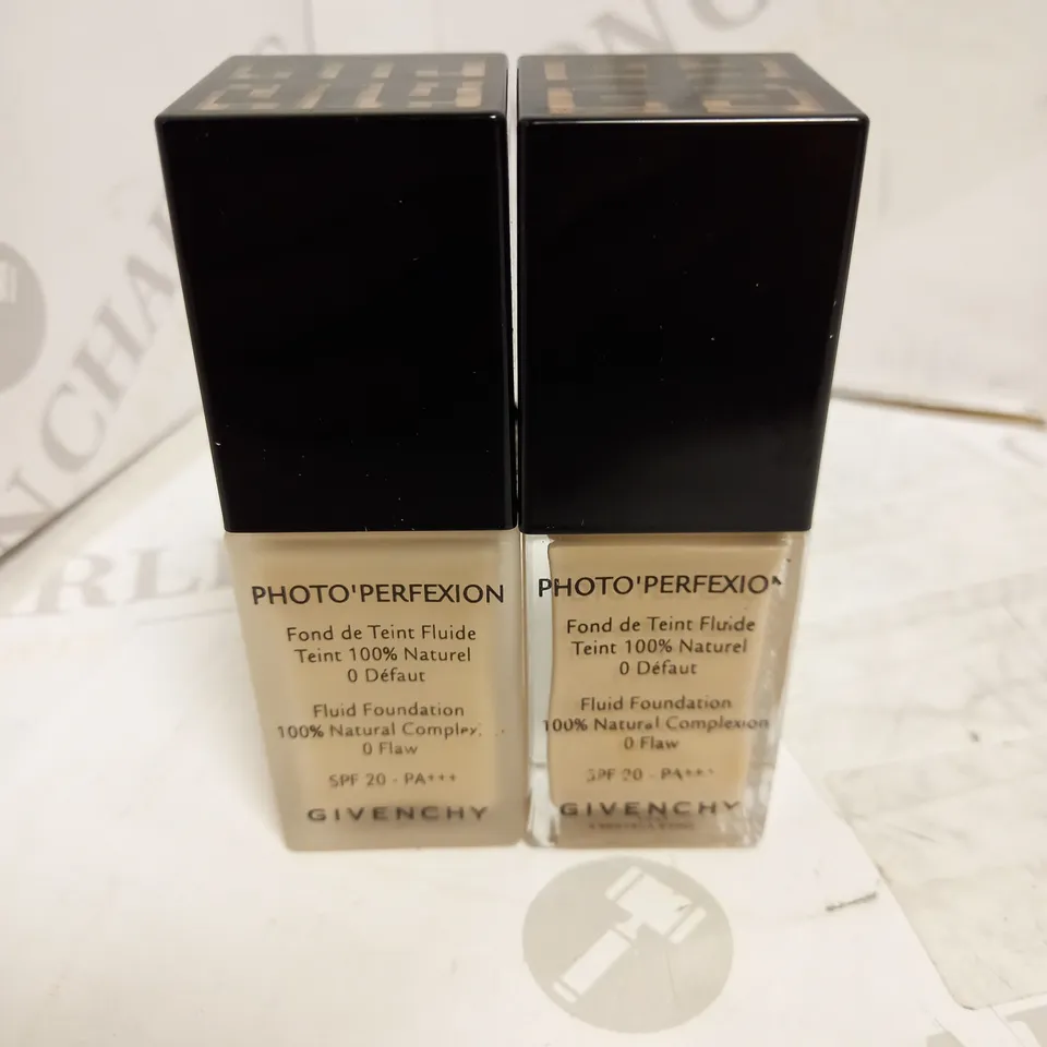 PAIR OF GIVENCHY PHOTO'PERFEXION FLUID FOUNDATION IN 3 PERFECT SAND (2 X 25ML)